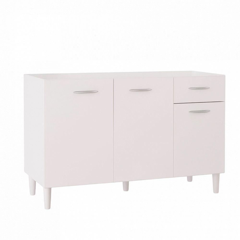 Conjunto Balcão De Cozinha Com Pia Granitada Poquema Branco - 3