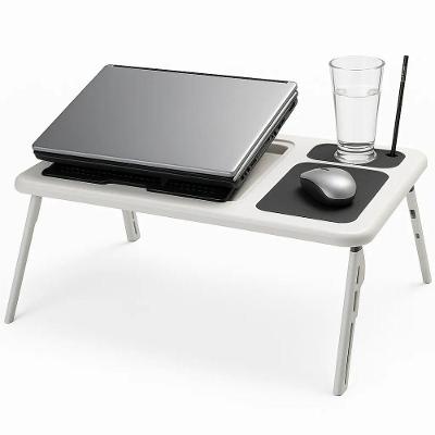 Mesa Para Notebook Com 2 Coolers Integrados – Design Dobrável, Ajuste De Inclinação E Superfície Multifuncional