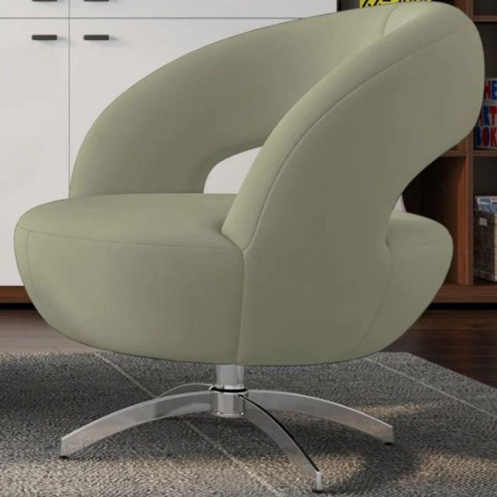 Poltrona Giostra Base Giratória Em Alumínio - Élpis Móveis Cinza - 1