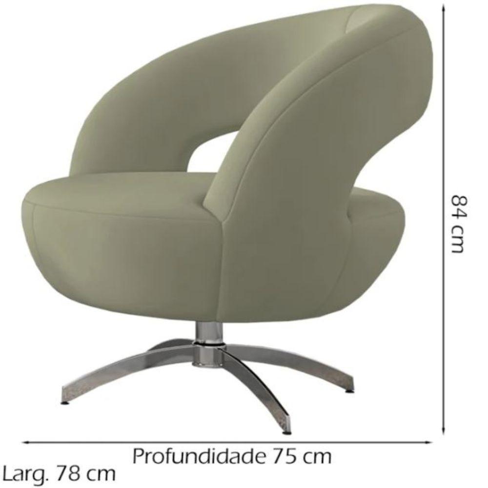 Poltrona Giostra Base Giratória Em Alumínio - Élpis Móveis Cinza - 2