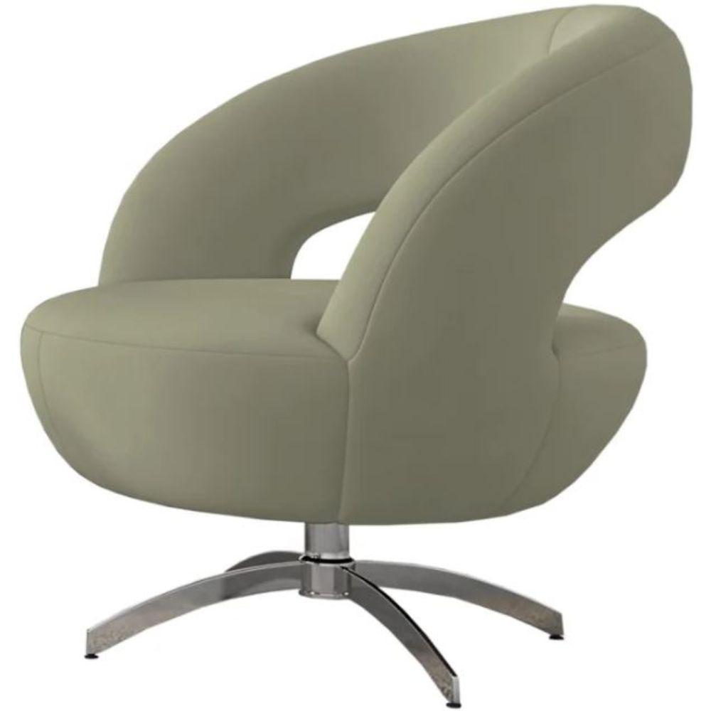 Poltrona Giostra Base Giratória Em Alumínio - Élpis Móveis Cinza - 4