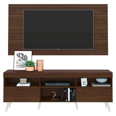 Rack Com Painel E Suporte Tv 65" Retrô Flórida Multimóveis V3134 Duna/Branco Duna/Branco