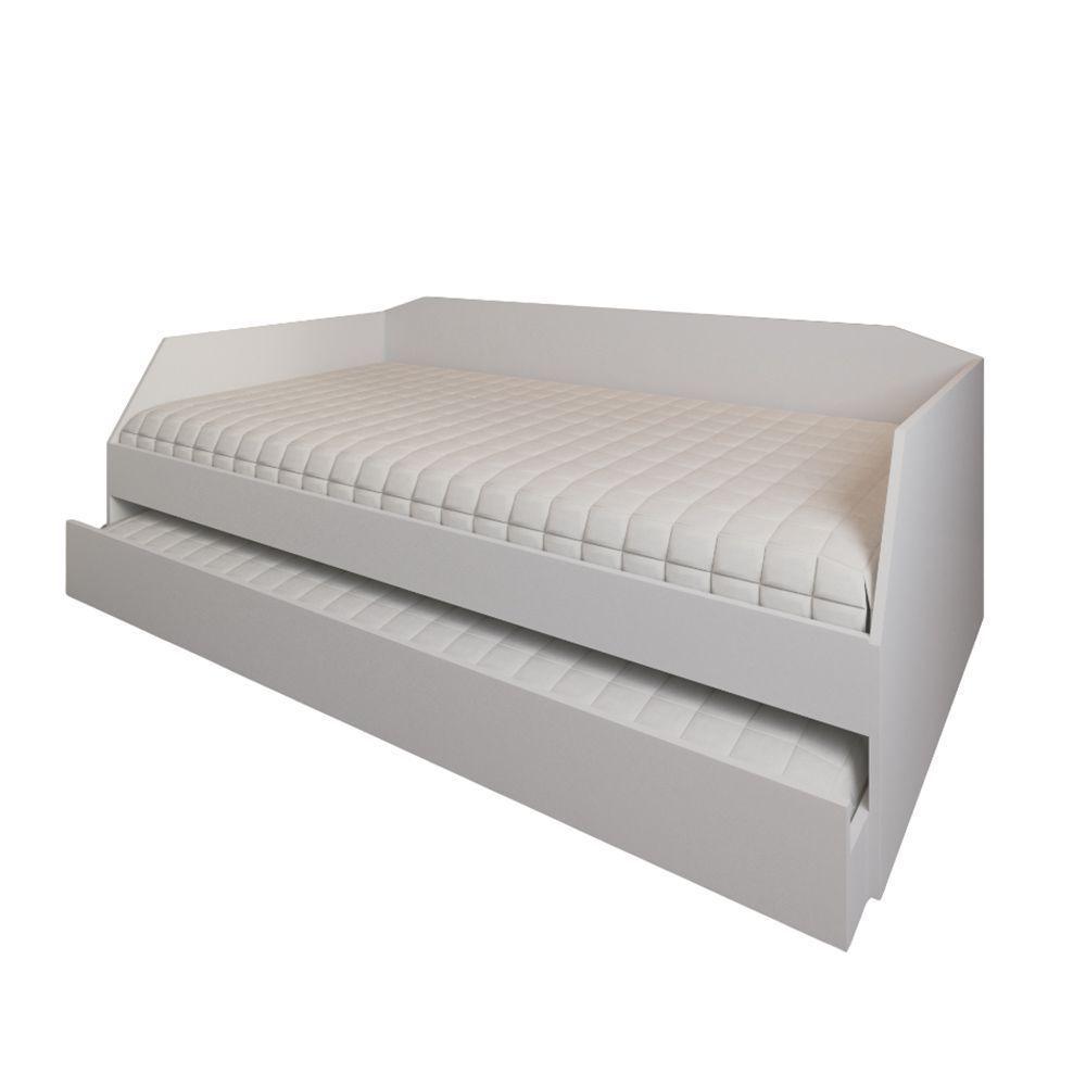 Bicama Solteiro Duo Com Cama Auxiliar Em Mdf Premium Branco - 6