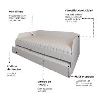 Bicama Solteiro Duo Com Cama Auxiliar Em Mdf Premium Branco - 2