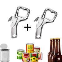 Kit 2 Abridores De Lata E Garrafas 9cm Aço Inox 2 Em 1 Original - 2