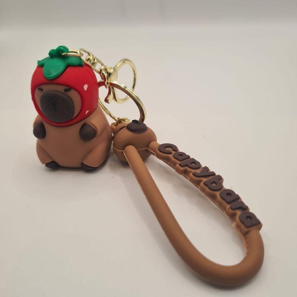 Chaveiro Pingente Capivara Emborrachado Brinquedo Decorativo Escolar Mochila Estojo Bolsa - 2