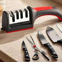 Kit Afiador Amolador De Facas Aço Inox Profissional + Abridor De Garrafas E Latas - 3