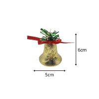 Kit 6 Sinos De Natal Dourados Com Laço Vermelho Enfeite Decoração Natalina Arvore De Natal 5cm - 3