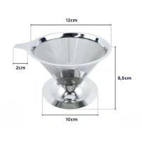 Filtro Coador De Café 12cm Com Base Sem Uso De Papel N° 102 Aço Inox
