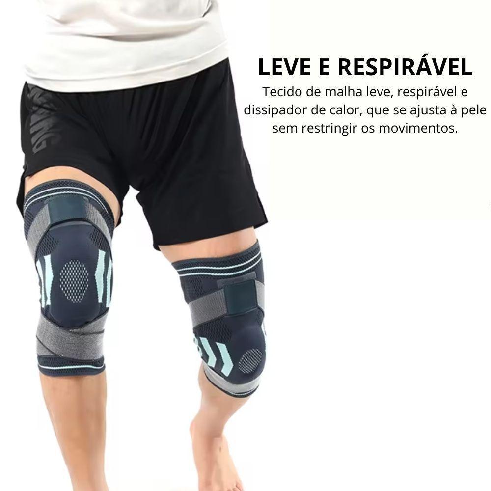 Joelheira Compressão Estabilizador Silicone Gel Ajustável Preto - 3