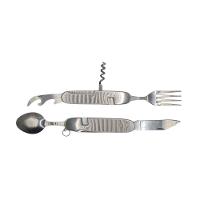 Conjunto De Talheres Dobrável Garfo Colher Saca Rolha Abridor Multifuncional Sobrevivência Camping Acampamento Trilha - 3