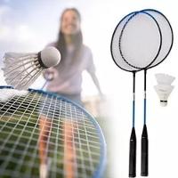 Kit Badminton Com 2 Raquetes, 2 Petecas E Bolsa De Transporte