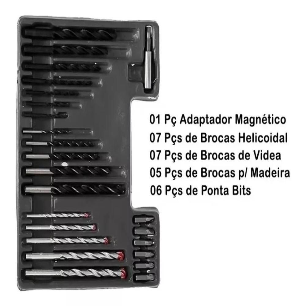 Jogo De Brocas, Bits E Buchas Com 300 Peças Kit Completo Para Perfuração E Fixação - 2