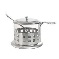 Açucareiro De Vidro E Inox Com Colher 200ml Elegância E Praticidade - 1