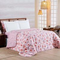 Edredom Cobertor Belle King 400 Fios Dupla Face Estampado Floral Rosê - 2