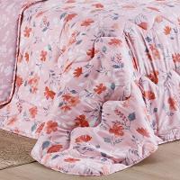 Edredom Cobertor Belle King 400 Fios Dupla Face Estampado Floral Rosê - 3