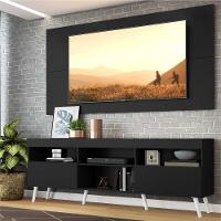 Rack Com Painel E Suporte Tv 65" Retrô Flórida Multimóveis V3134 Preto/Branco Preto/Branco - 6