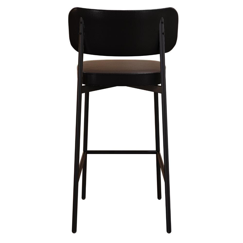 Banqueta Alloa Fixa Com 4 Pés 50 X 44,7 X 103,5 Mm Com 1 Unidade Courino Preto - 5