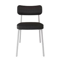 2 Unidades Cadeira Alloa Fixa Com 4 Pés 50 X 44,7 X 83,8 Cm Pés Brancos - Corriente Grafite - Branco Epoxi - 5