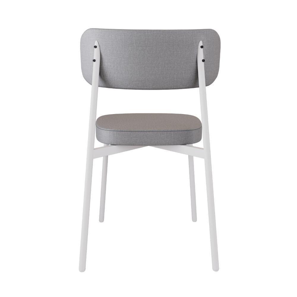 Cadeira Alloa Fixa Com 4 Pés 50 X 44,7 X 83,8 Cm Com 2 Unidade Corriente Cinza Claro Courino Preto - 6