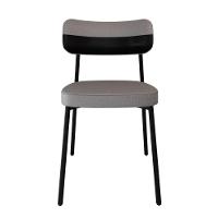 Cadeira Alloa Fixa Com 4 Pés 50 X 44,7 X 83,8 Cm Com 2 Unidade Corriente Cinza Claro Courino Preto - 5