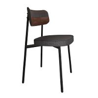 Cadeira Alloa Fixa Com 4 Pés 50 X 44,7 X 83,8 Cm Com 1 Unidade - Corriente Grafite Courino Wk - Preto Epoxi - 1