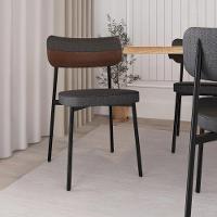 Cadeira Alloa Fixa Com 4 Pés 50 X 44,7 X 83,8 Cm Com 1 Unidade - Corriente Grafite Courino Wk - Preto Epoxi - 2