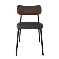 Cadeira Alloa Fixa Com 4 Pés 50 X 44,7 X 83,8 Cm Com 1 Unidade - Corriente Grafite Courino Wk - Preto Epoxi