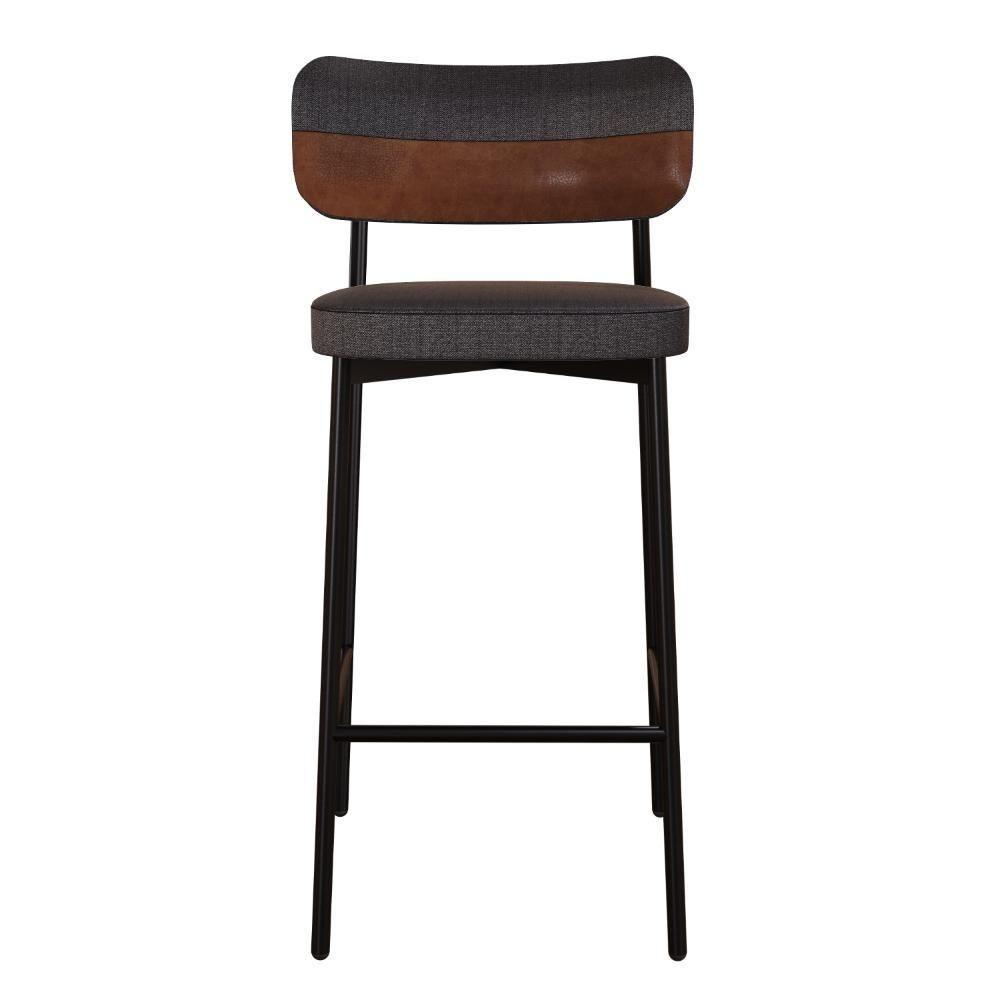 Banqueta Alloa Fixa Com 4 Pés 50 X 44,7 X 103,5 Mm - Corriente Grafite Courino Wk - Preto Epoxi - 4