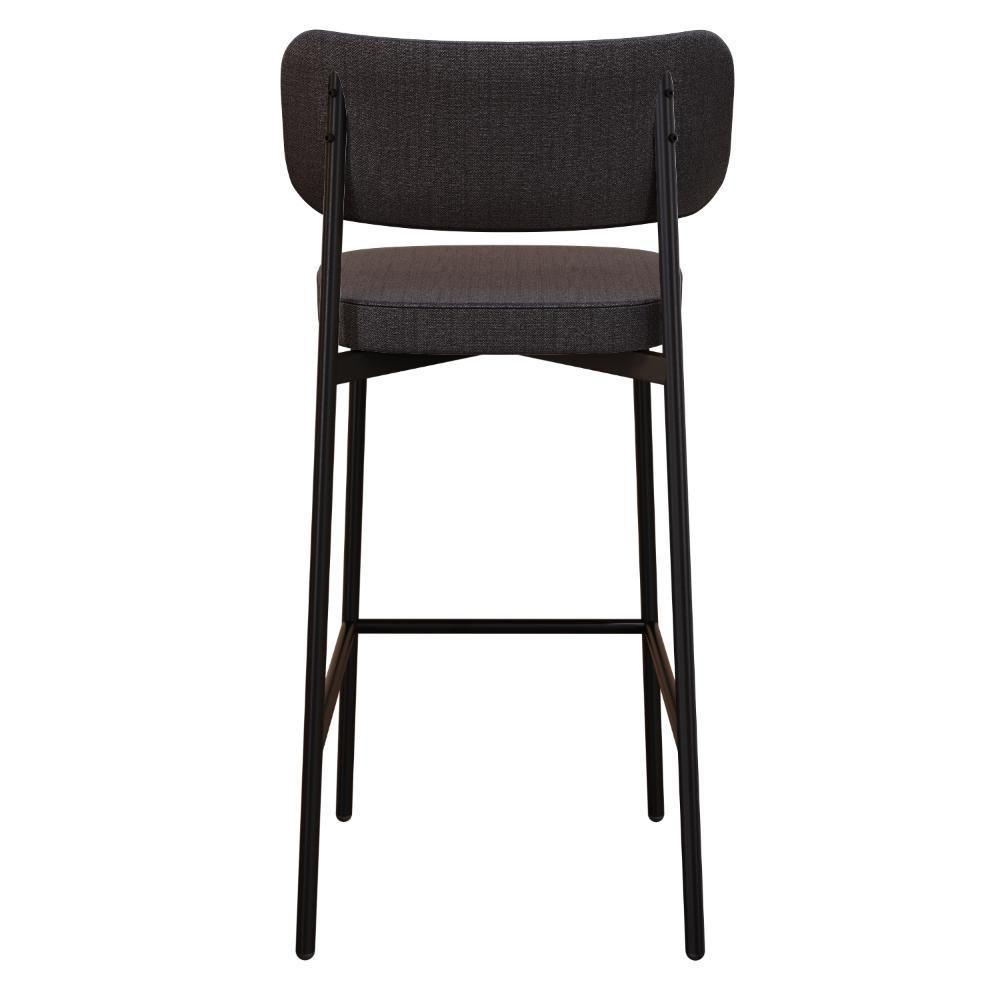 Banqueta Alloa Fixa Com 4 Pés 50 X 44,7 X 103,5 Mm - Corriente Grafite Courino Wk - Preto Epoxi - 5