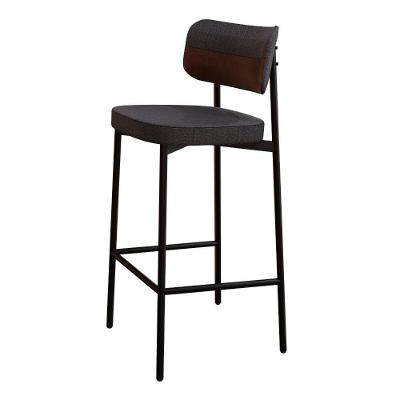 Banqueta Alloa Fixa Com 4 Pés 50 X 44,7 X 103,5 Mm - Corriente Grafite Courino Wk - Preto Epoxi