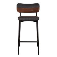 Banqueta Alloa Fixa Com 4 Pés 50 X 44,7 X 103,5 Mm - Corriente Grafite Courino Wk - Preto Epoxi