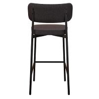 Banqueta Alloa Fixa Com 4 Pés 50 X 44,7 X 103,5 Mm - Corriente Grafite Courino Wk - Preto Epoxi - 5