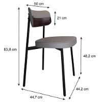 Cadeira Alloa Fixa Com 4 Pés 50 X 44,7 X 83,8 Cm Com 1 Unidade Corriente Cinza Claro Courino Café - 6