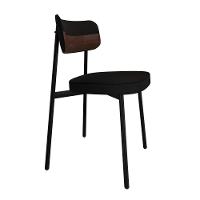 2 Unidades Cadeira Alloa Fixa Com 4 Pés 50 X 44,7 X 83,8 Cm - Corriente Grafite Courino Wk - Preto Epoxi - 2