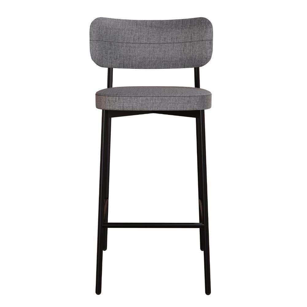 Banqueta Alta Alloa Corriente Cinza Estrutura Preta - 4