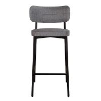 Banqueta Alta Alloa Corriente Cinza Estrutura Preta