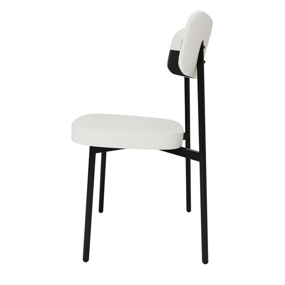 Cadeira Alloa Fixa Com 4 Pés 50 X 44,7 X 83,8 Cm Com 2 Unidade Corriente Palha Courino Preto - 6