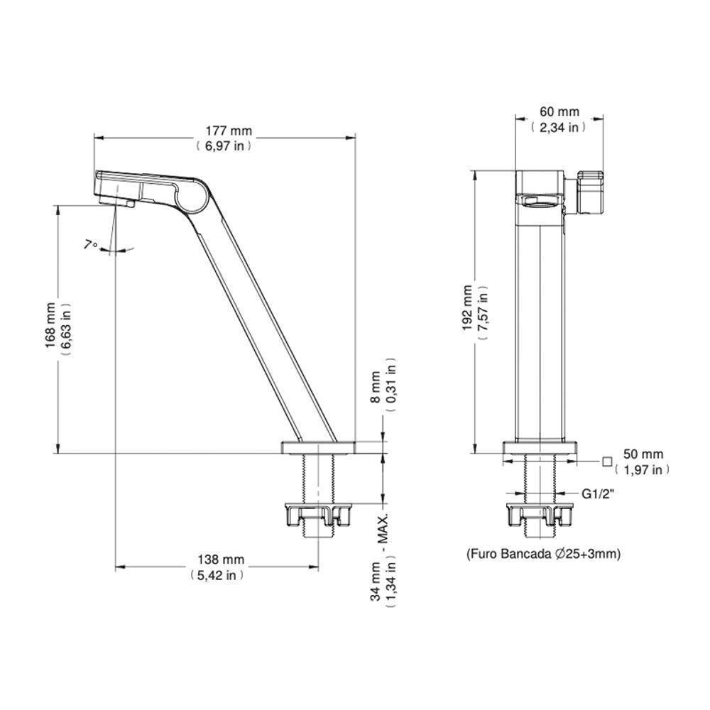 Torneira Docol Stillo 820270 De Bancada Grafite Escovado - 2