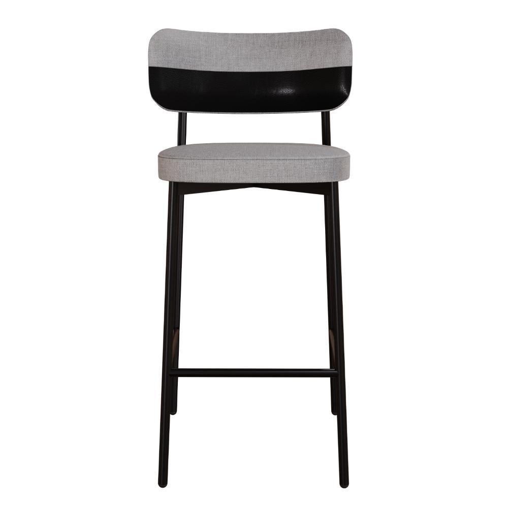 Banqueta Alloa Fixa Com 4 Pés 50 X 44,7 X 103,5 Mm Com 1 Unidade Corriente Cinza Claro Courino Preto - 4