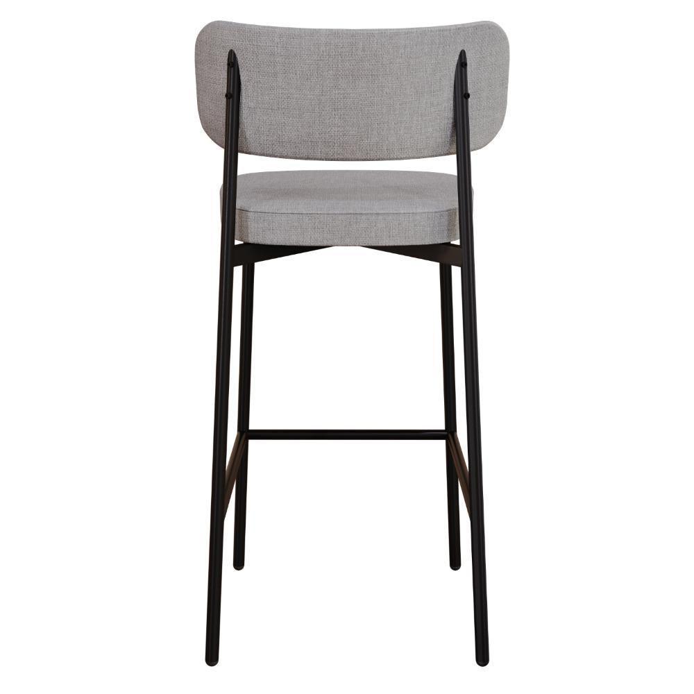 Banqueta Alloa Fixa Com 4 Pés 50 X 44,7 X 103,5 Mm Com 1 Unidade Corriente Cinza Claro Courino Preto - 5