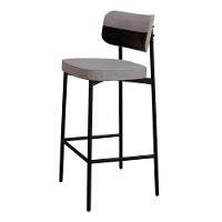 Banqueta Alloa Fixa Com 4 Pés 50 X 44,7 X 103,5 Mm Com 1 Unidade Corriente Cinza Claro Courino Preto - 1