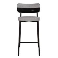 Banqueta Alloa Fixa Com 4 Pés 50 X 44,7 X 103,5 Mm Com 1 Unidade Corriente Cinza Claro Courino Preto