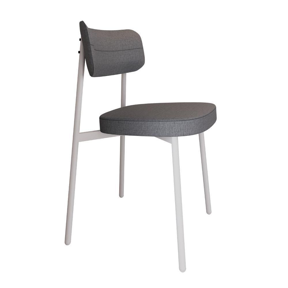 Cadeira Alloa Fixa Com 4 Pés 50 X 44,7 X 83,8 Cm Com 1 Unidade Corriente Cinza - 1