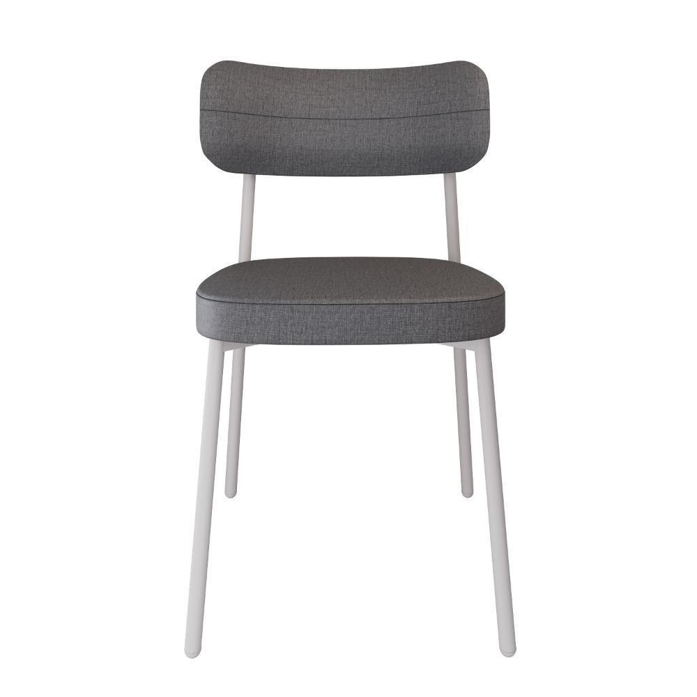 Cadeira Alloa Fixa Com 4 Pés 50 X 44,7 X 83,8 Cm Com 1 Unidade Corriente Cinza - 4