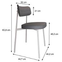 Cadeira Alloa Fixa Com 4 Pés 50 X 44,7 X 83,8 Cm Com 1 Unidade Corriente Cinza - 6
