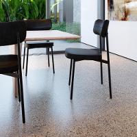 Cadeira Alloa Fixa Com 4 Pés 50 X 44,7 X 83,8 Cm Com 2 Unidade Courino Preto