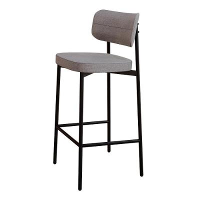 Banqueta Alta Alloa Corriente Cinza Claro Estrutura Preta