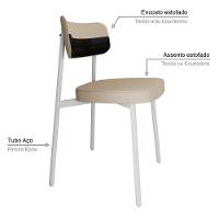 Cadeira Alloa Fixa Com 4 Pés 50 X 44,7 X 83,8 Cm Com 1 Unidade Corriente Areia Courino Preto - 3