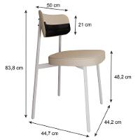 Cadeira Alloa Fixa Com 4 Pés 50 X 44,7 X 83,8 Cm Com 1 Unidade Corriente Areia Courino Preto - 6